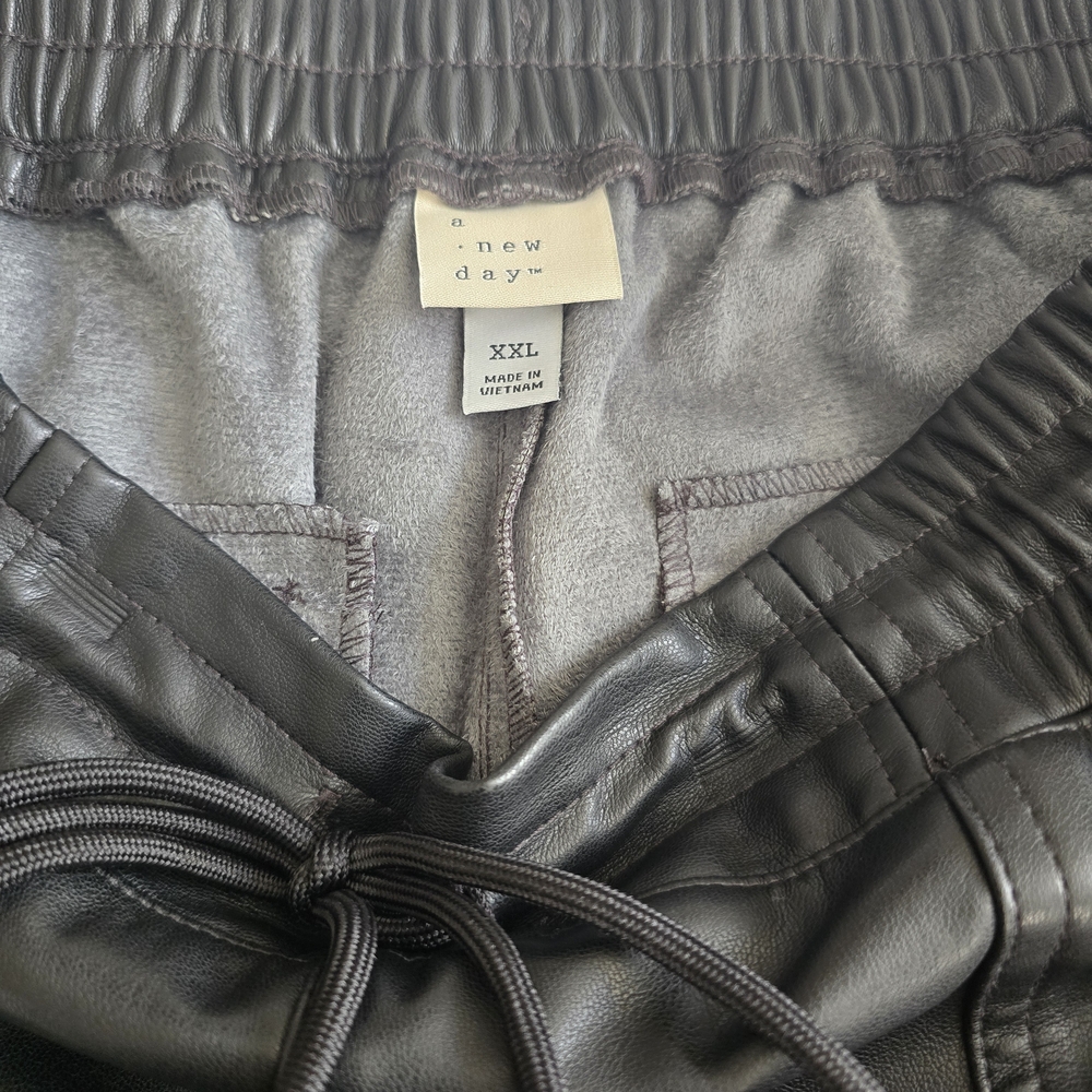 a new day Black Faux Leather Joggers - Picture 3 of 5